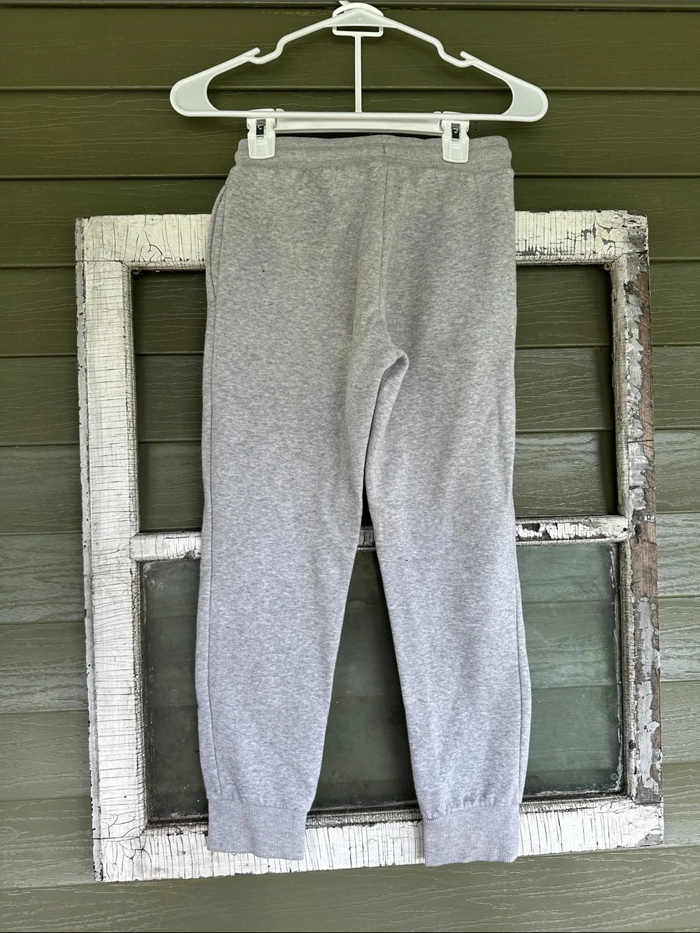 Kids Grey Sweatpants with Pink Script Accent